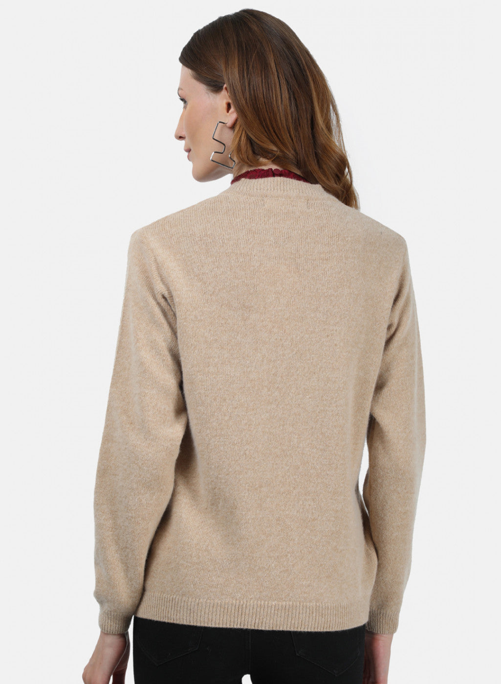 Women Beige Solid Cardigan