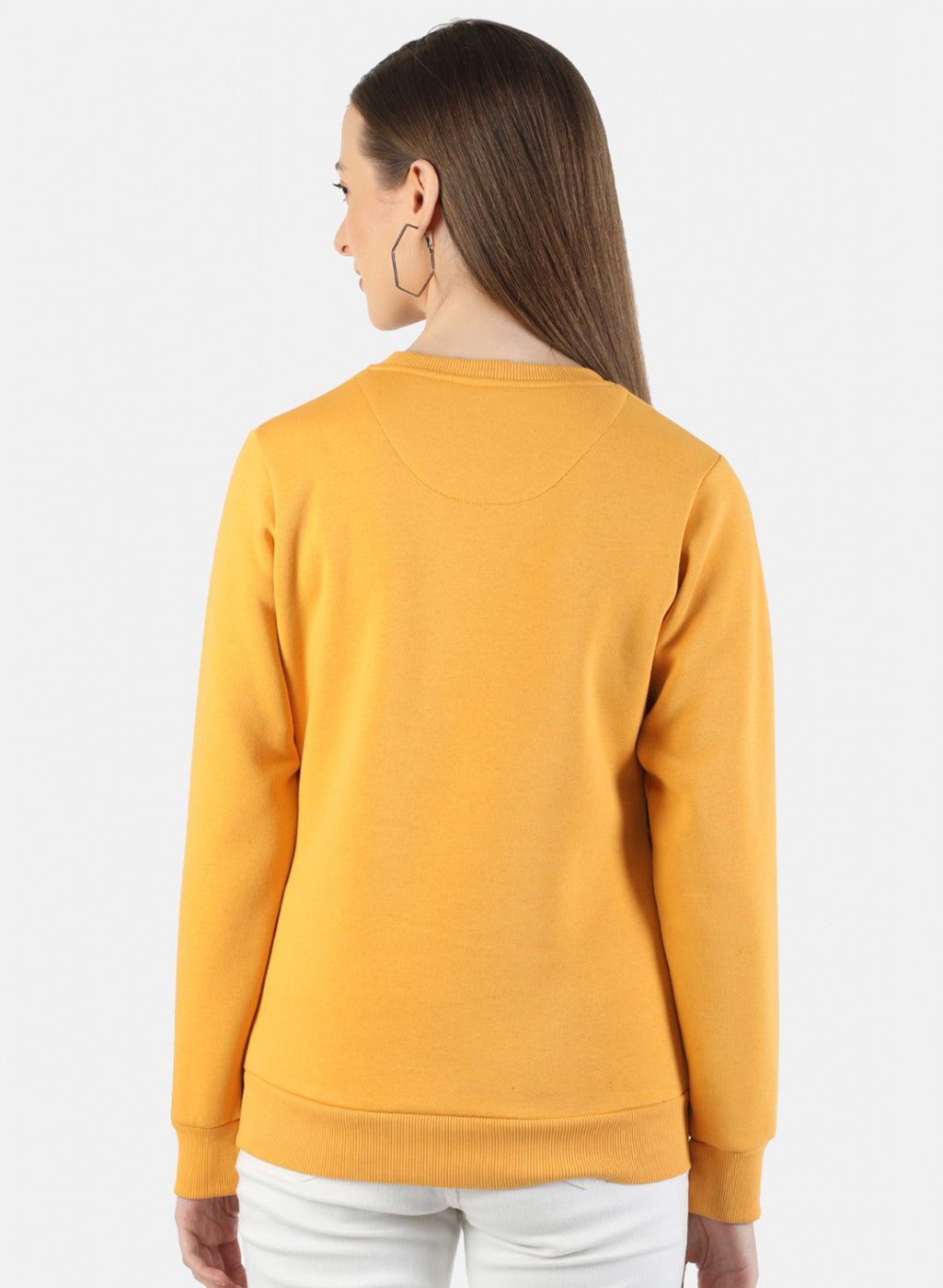 Women Mustard Embroidered Sweatshirt