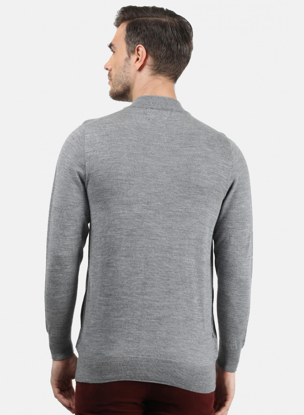 Men Grey Solid Pullover