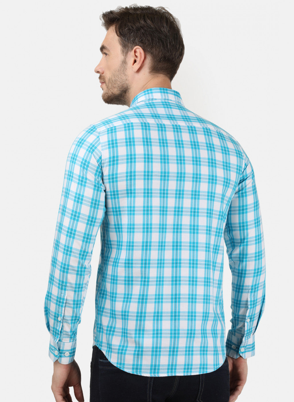 Mens Blue Check Shirts