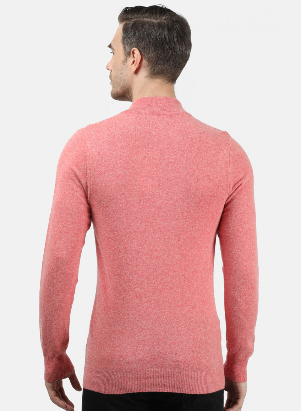 Men Light Red Solid Pullover