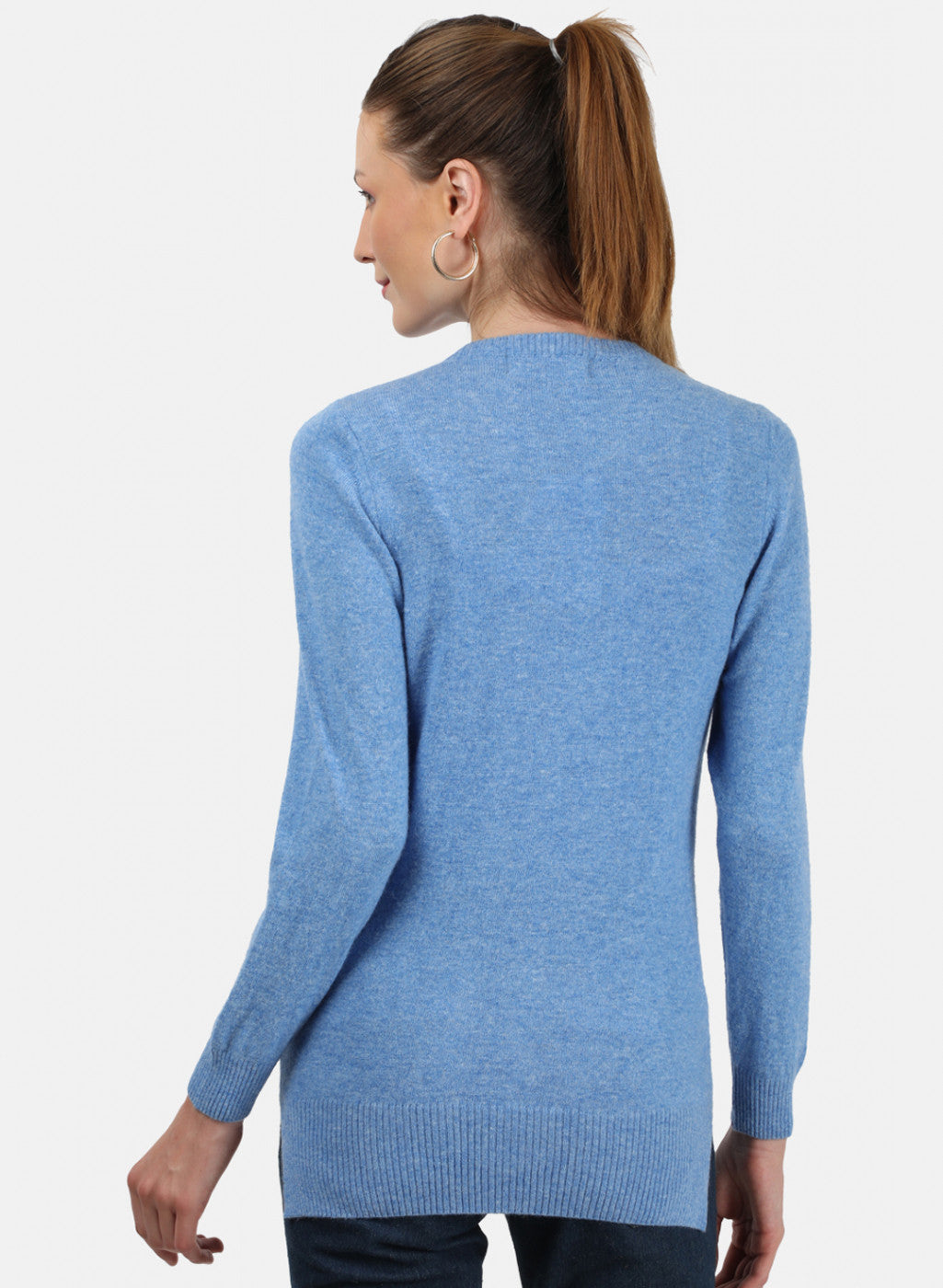 Women Blue Solid Cardigan