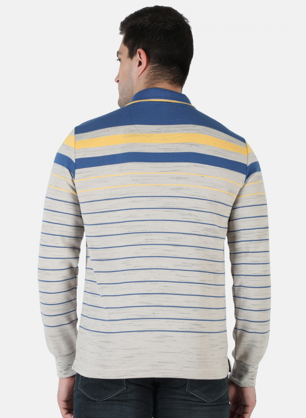 Men Grey Stripe T-Shirt