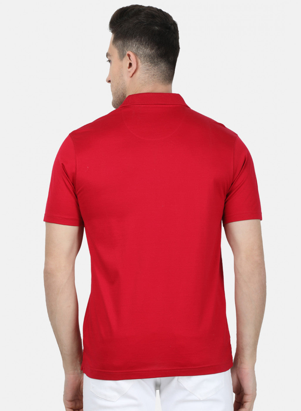 Mens Red Plain T-Shirt