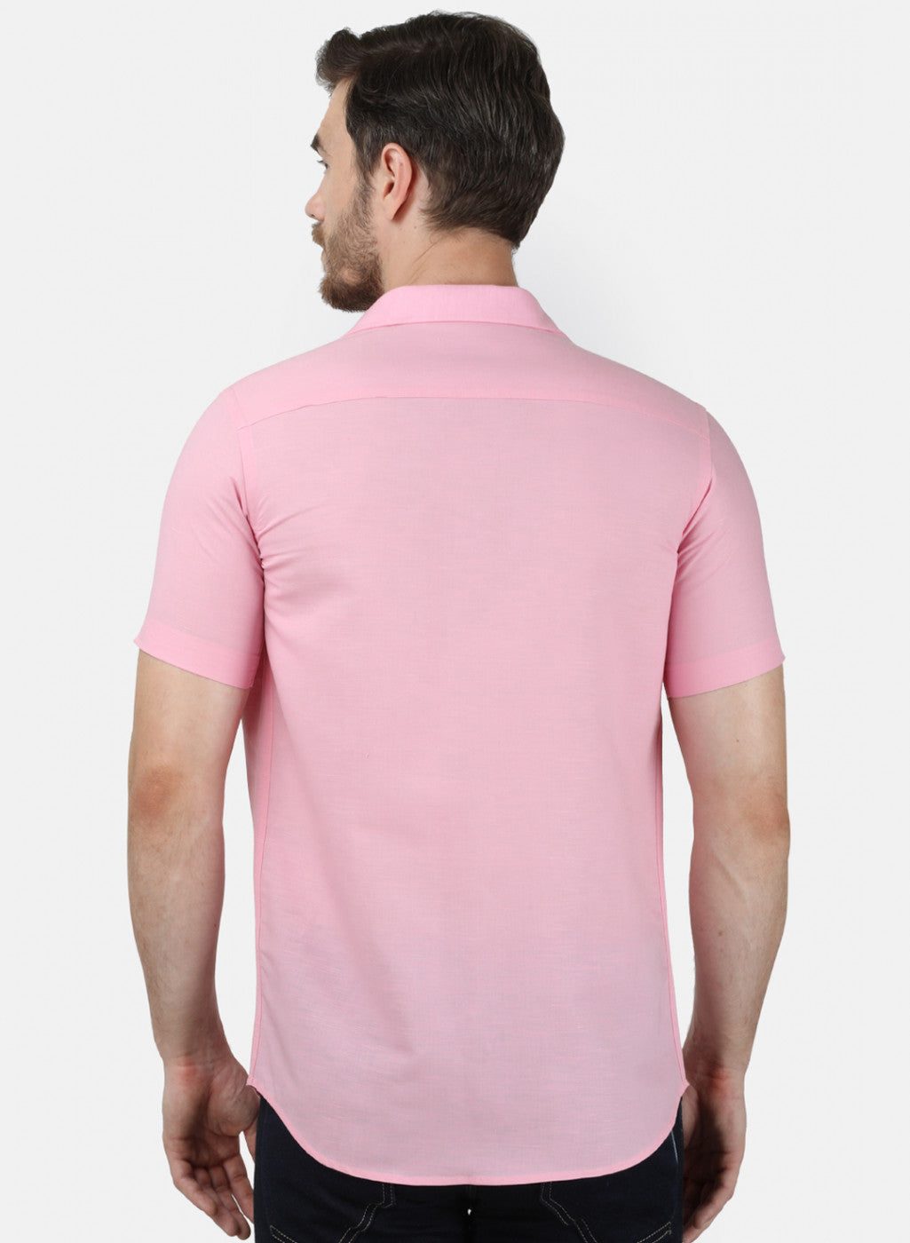 Mens Pink Solid Shirt