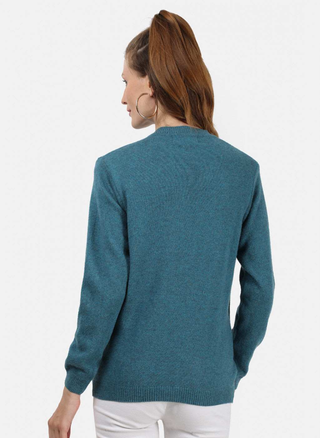 Women Blue Solid Cardigan