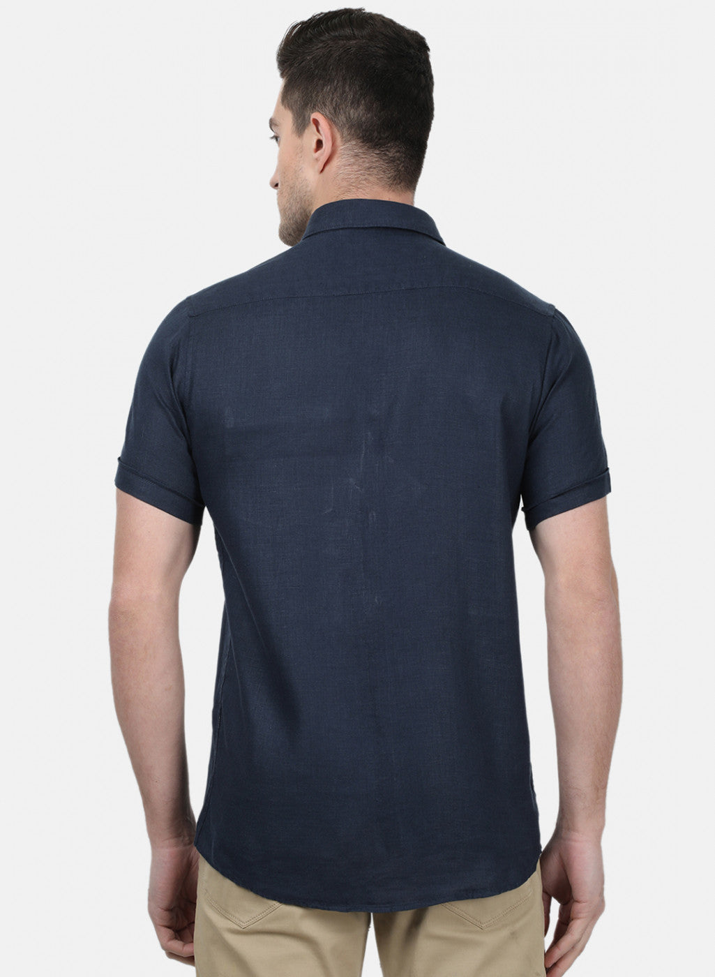 Mens NAvy Blue Solid Shirts