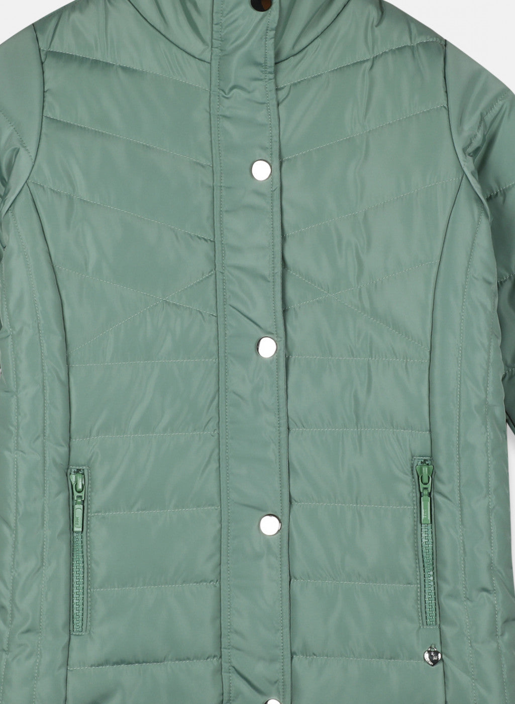 Girls Green Solid Jacket