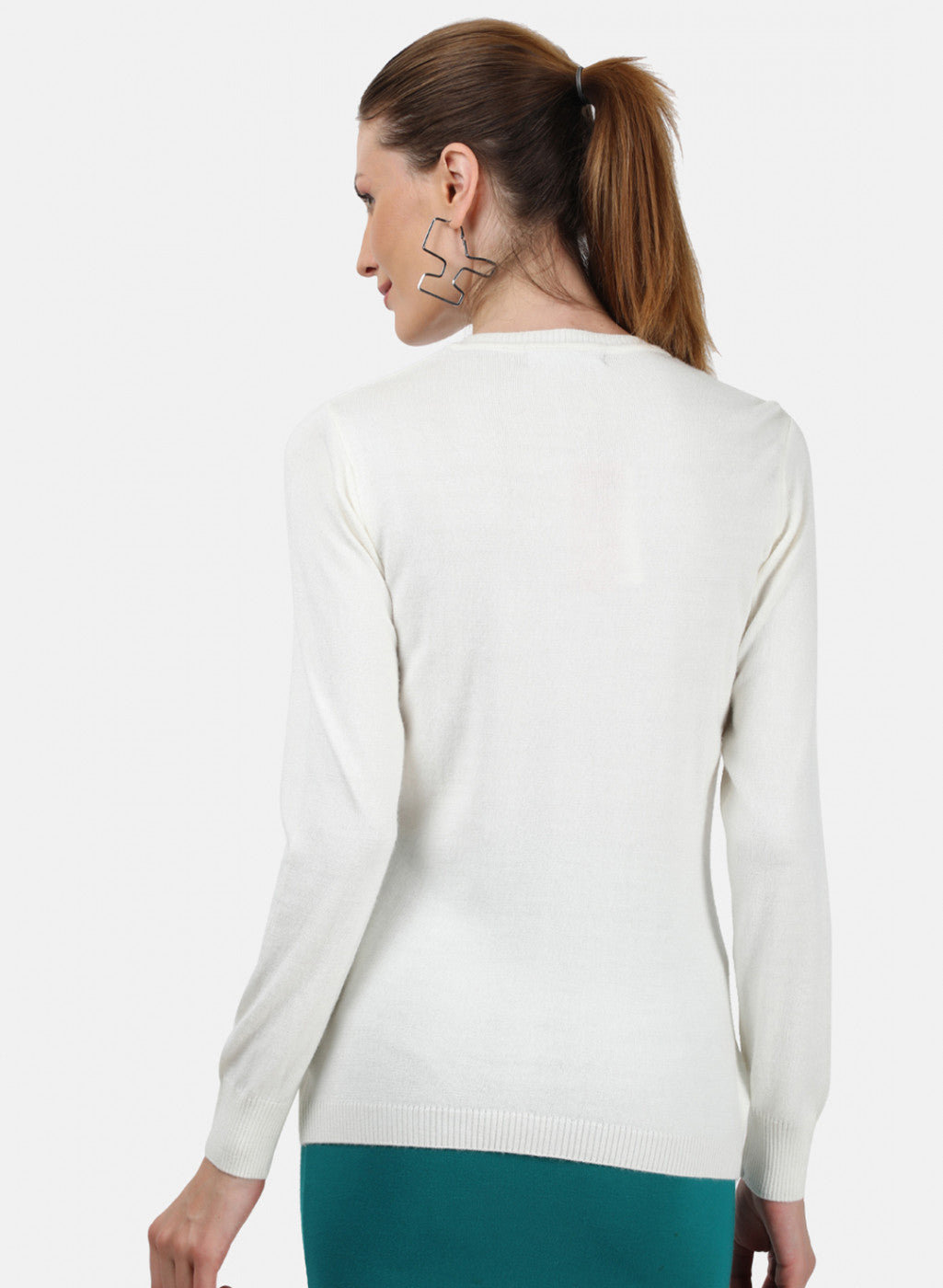 Women White Solid Cardigan