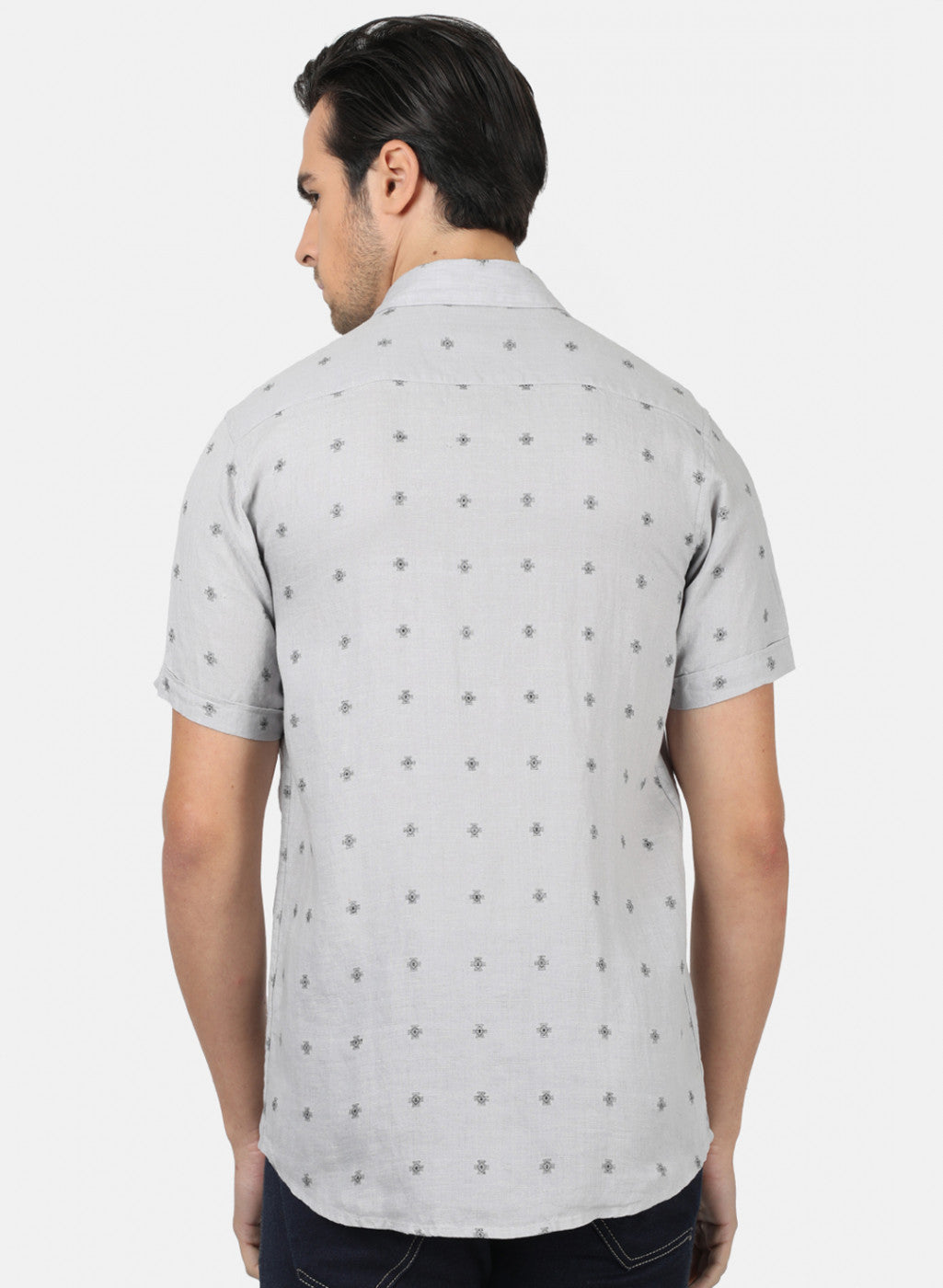 Men Grey Printed Shirts