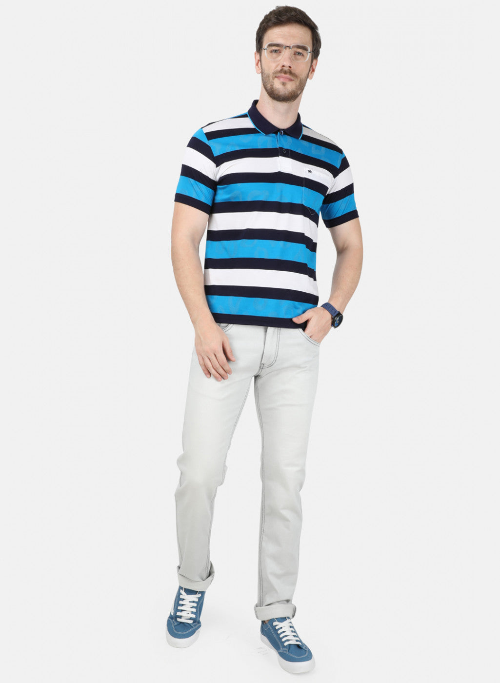 Mens Blue Stripe T-Shirt