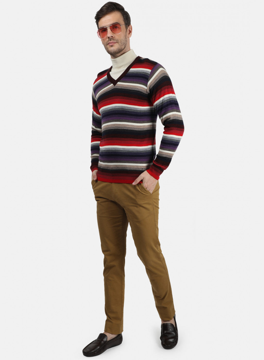 Men Multicolor Solid Pullover