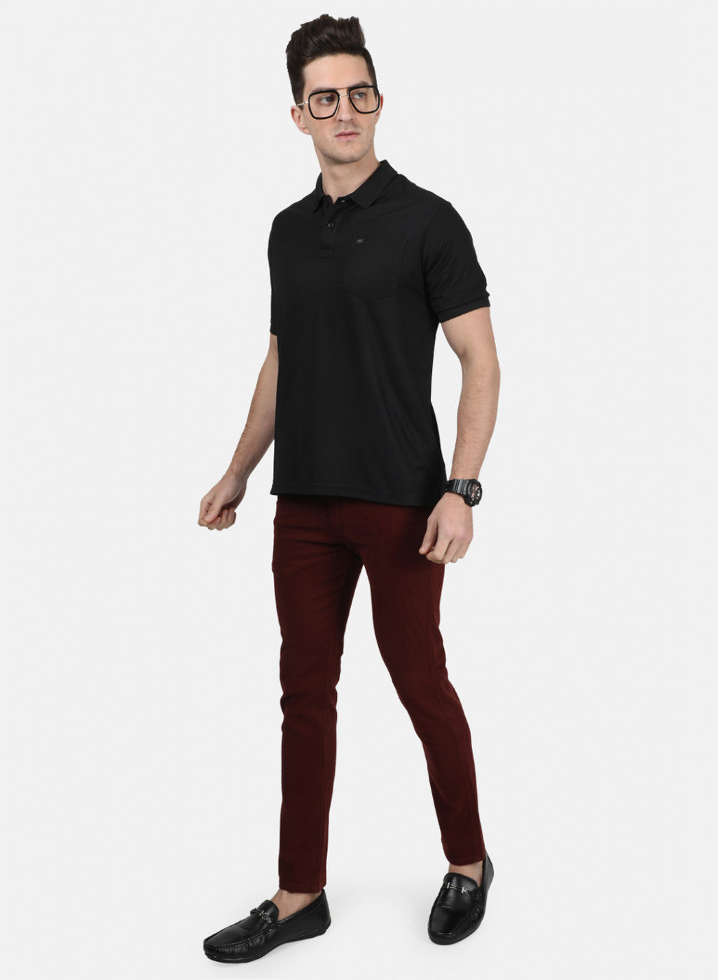 Mens Black Plain T-Shirt