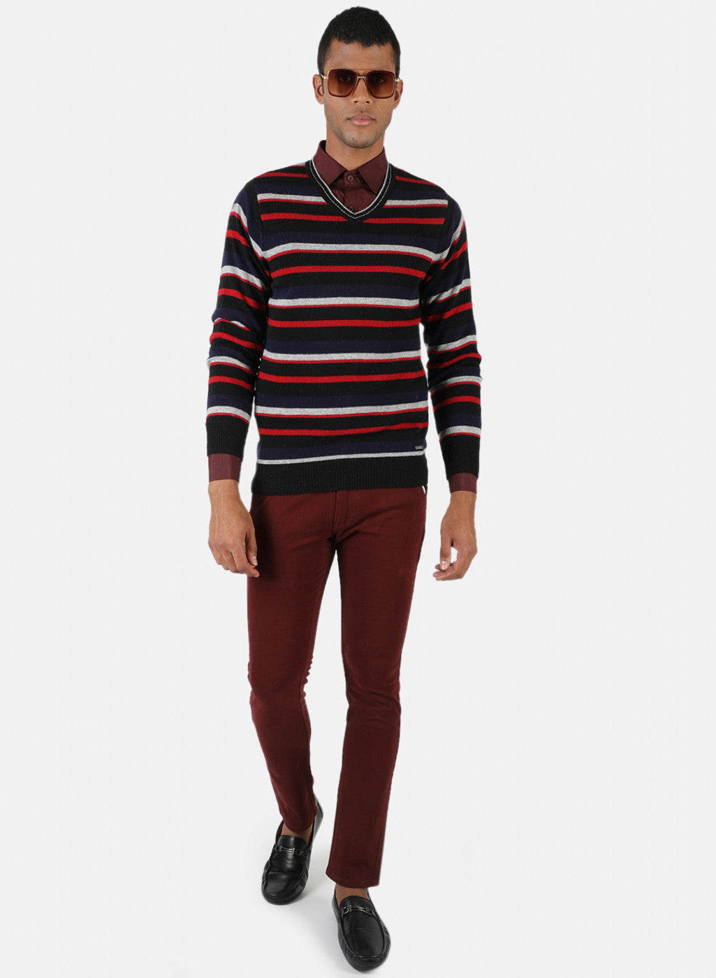 Men Multicolor Solid Pullover