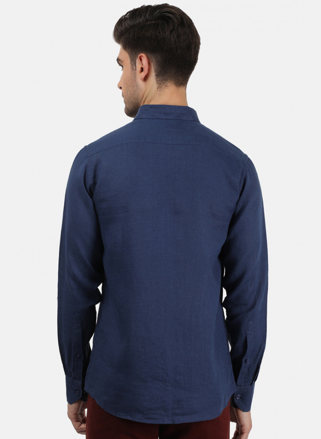 Men NAvy Blue Solid Shirt