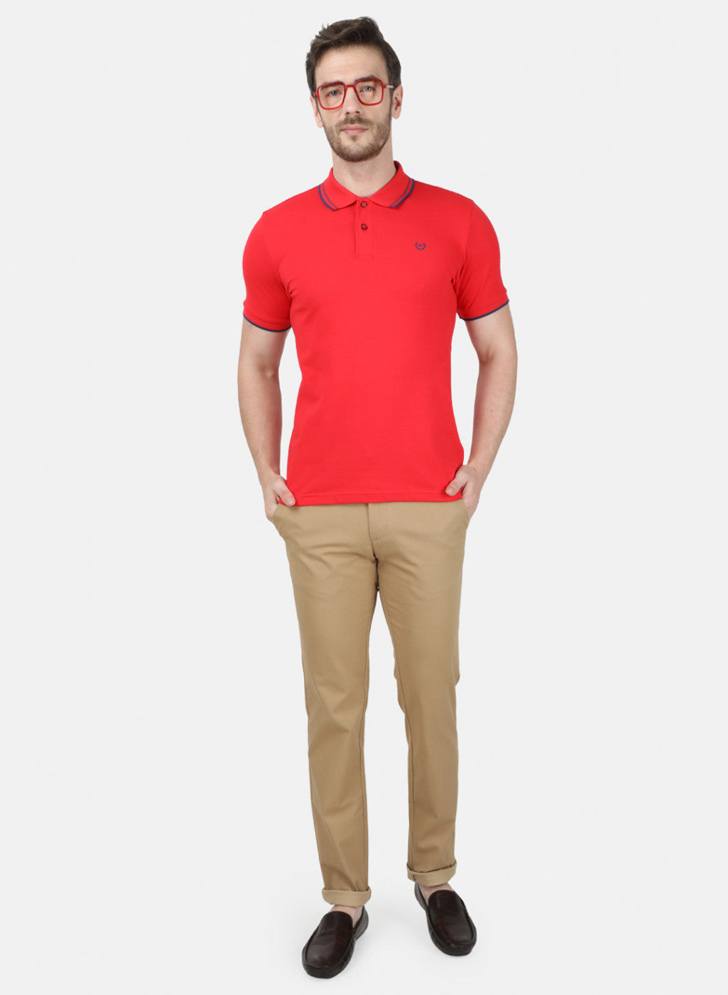 Mens Red Plain T-Shirt