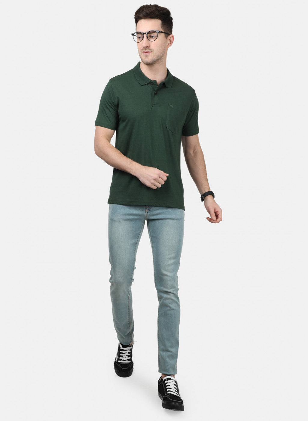 Mens Olive Plain T-Shirts