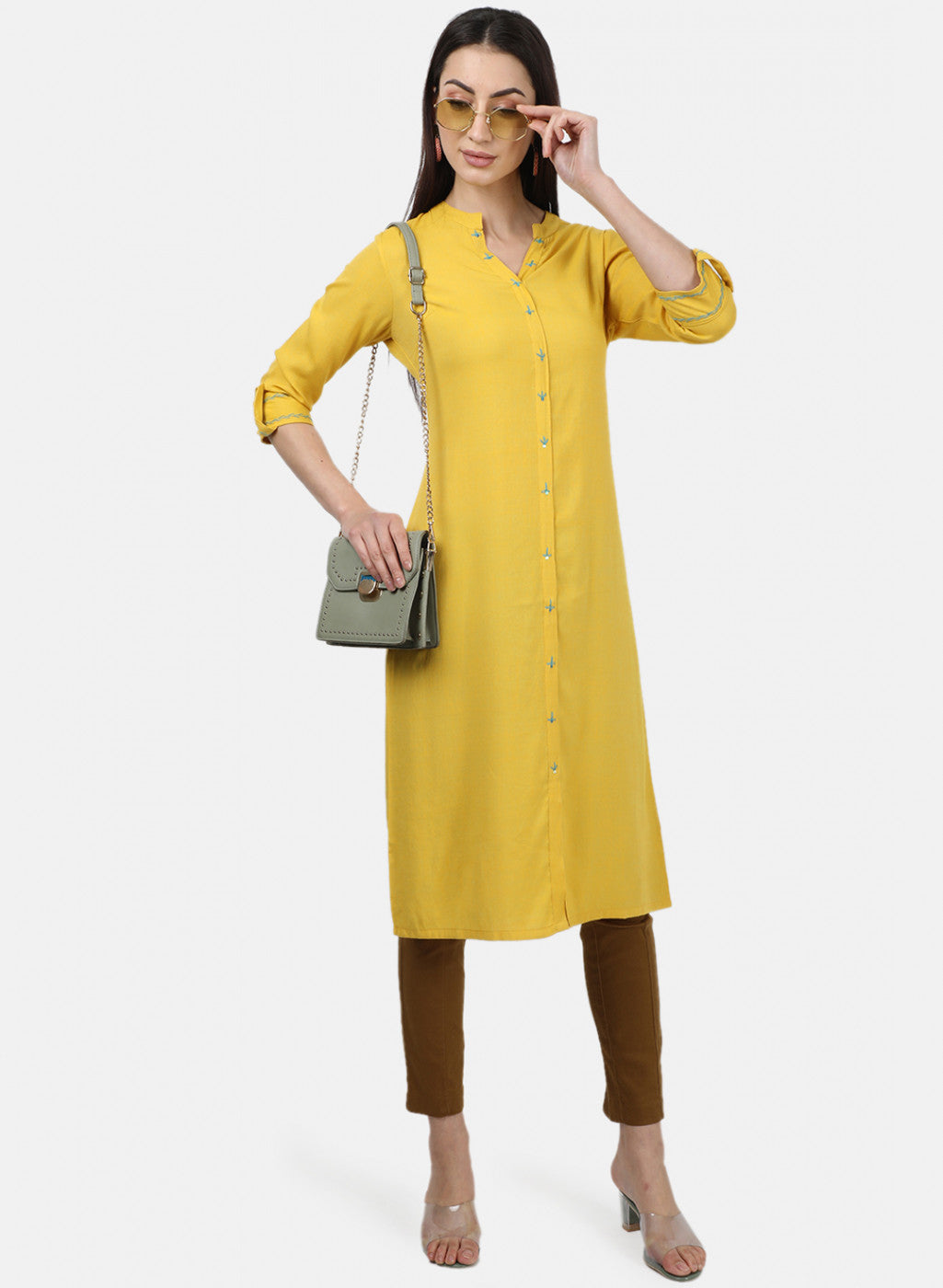 Womens Gold Plain Tunics