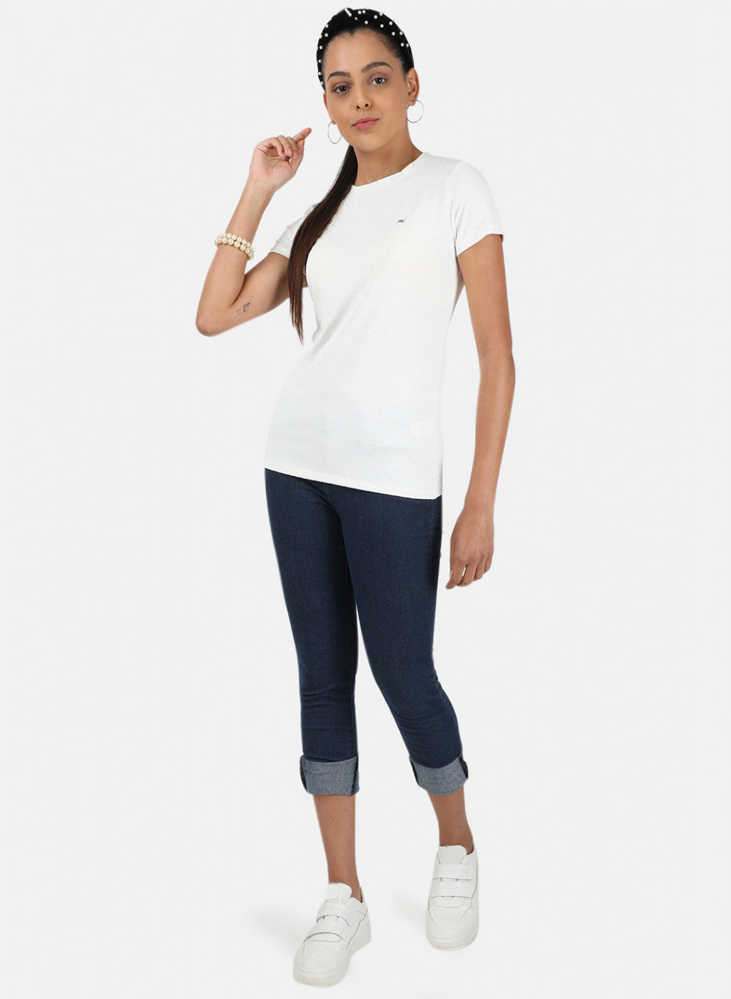 Womens White Plain Top