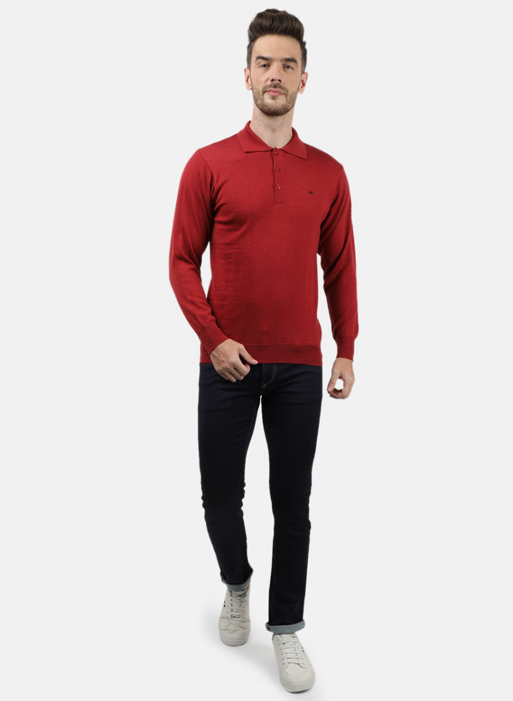 Men Red Collar T-Shirt