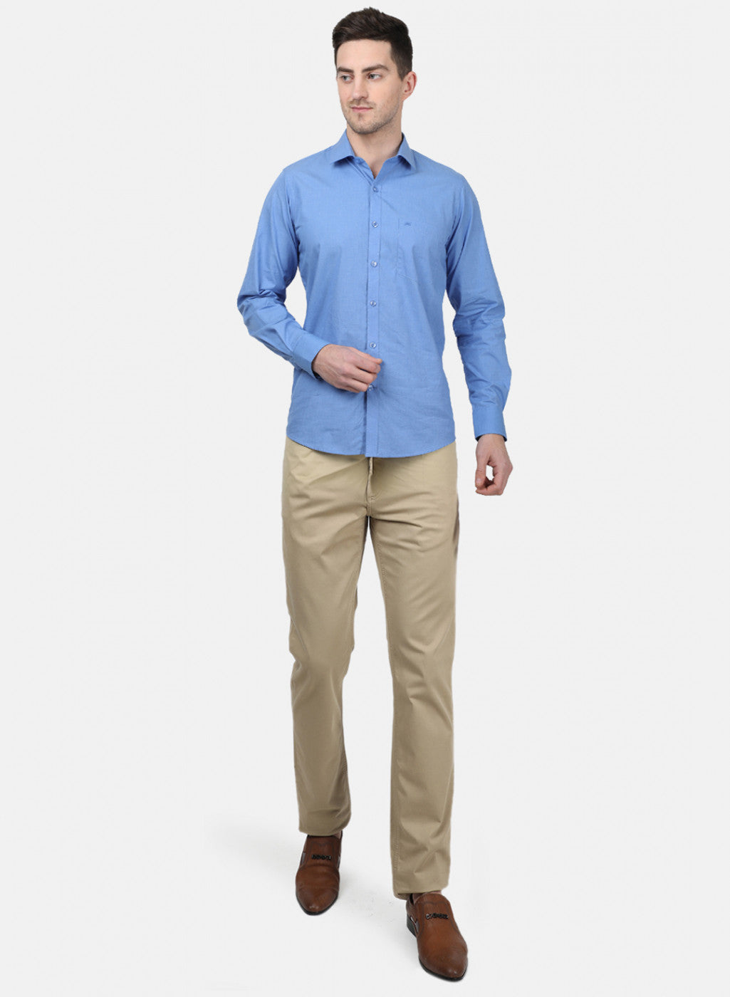 Mens Blue Solid Shirts