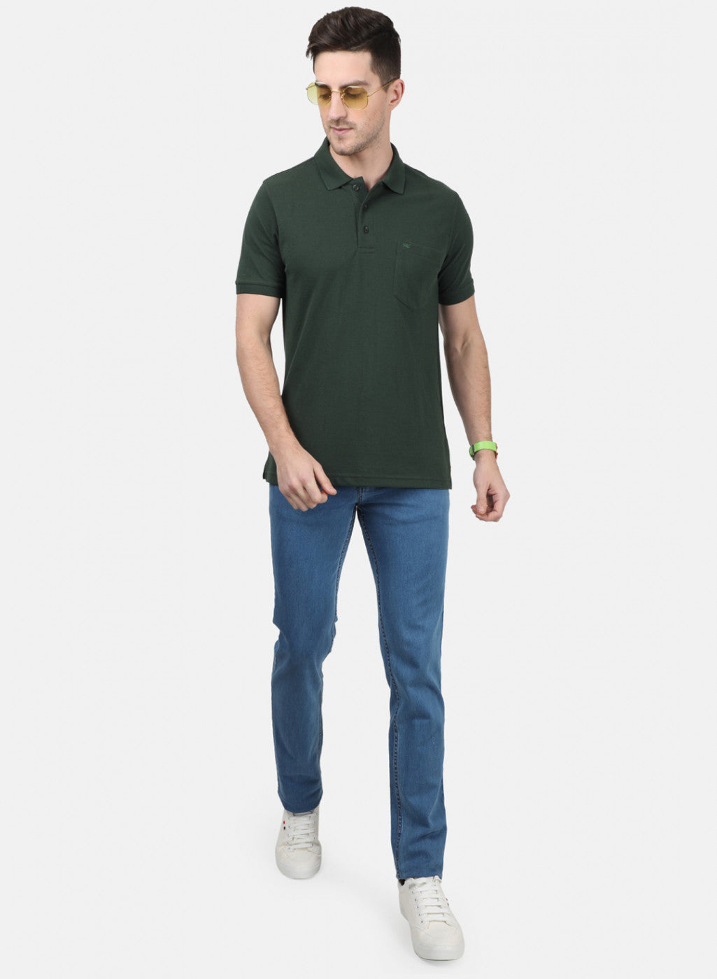 Mens Olive Plain T-Shirts