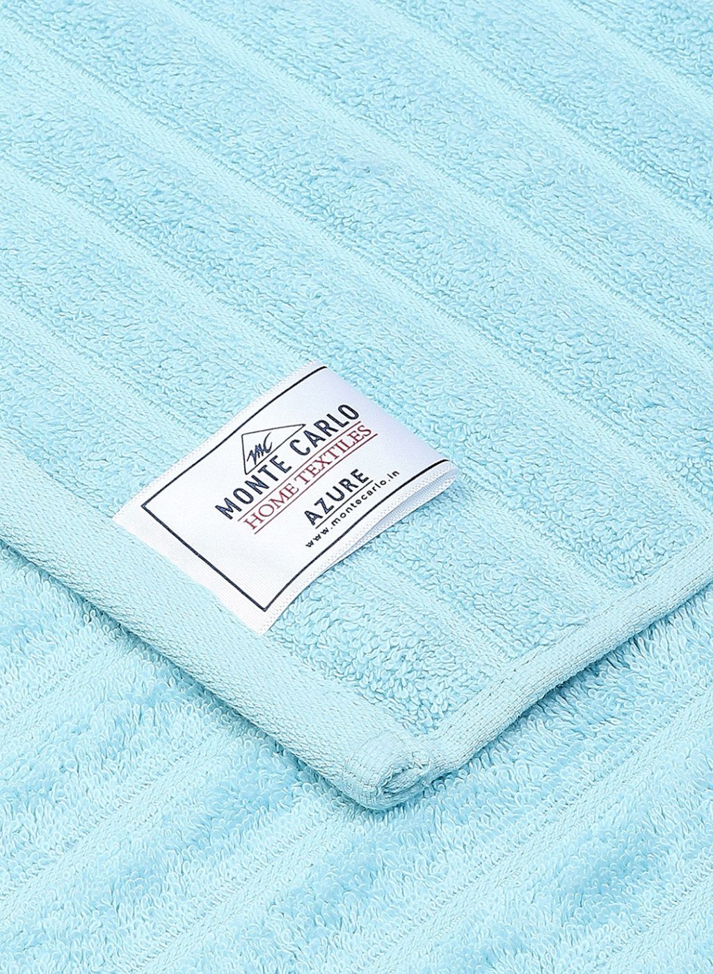 Sky Blue Cotton 525 GSM Towel Set Pack of 2 (1 Bath & 1 Hand Towel)