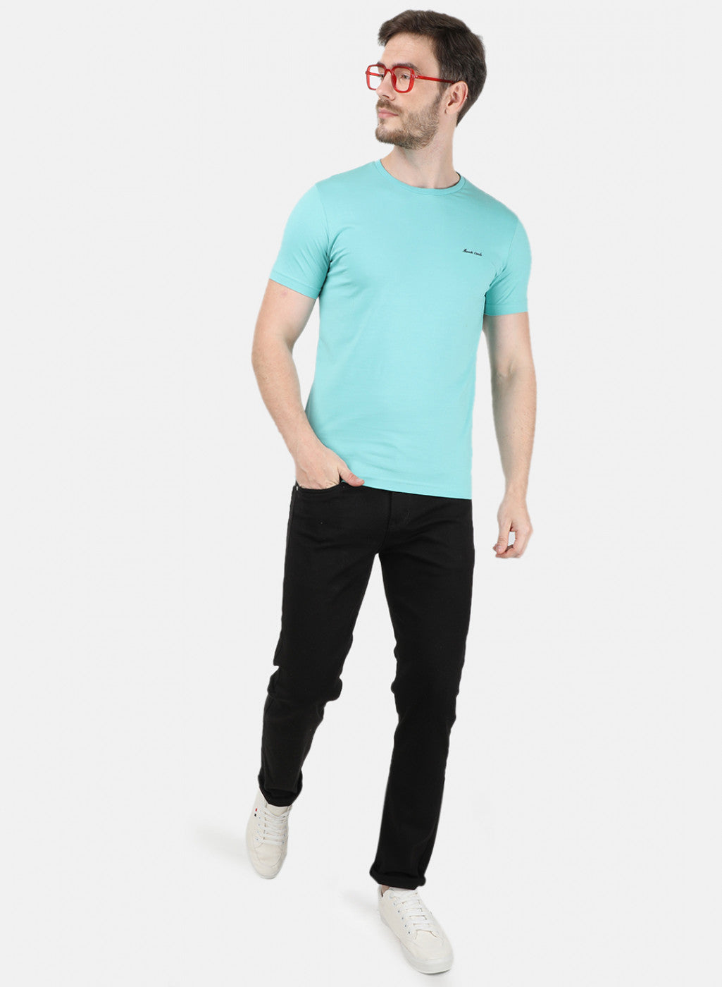 Mens Blue Plain T-Shirt