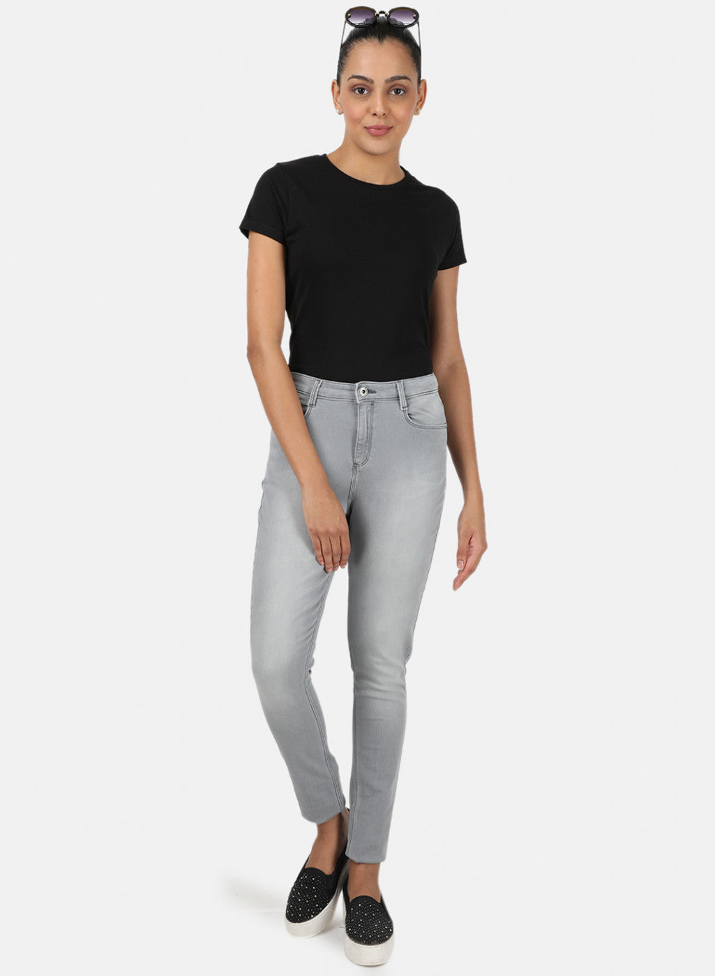 Womens Grey Regular Denim