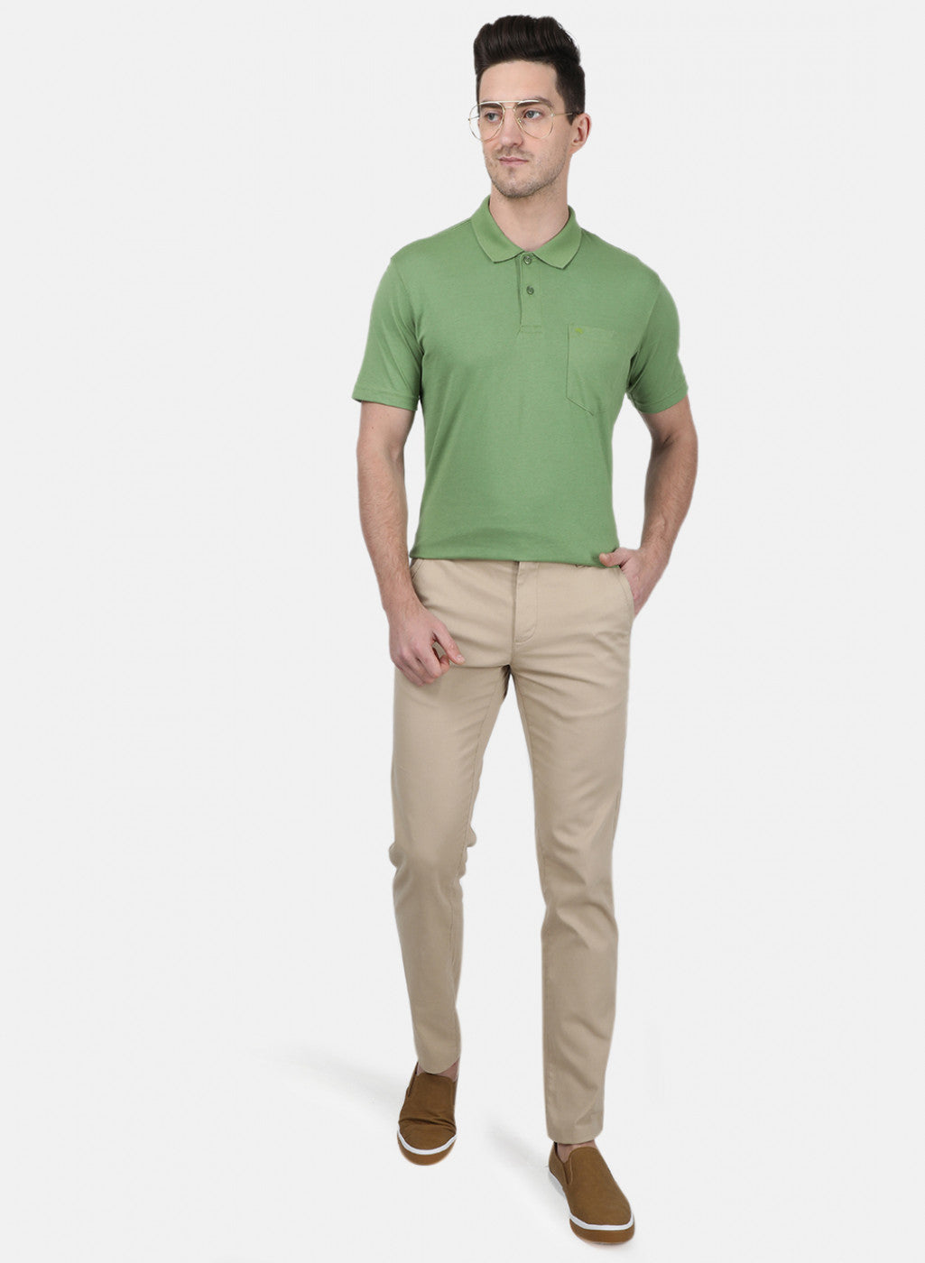 Mens Olive Plain T-Shirt