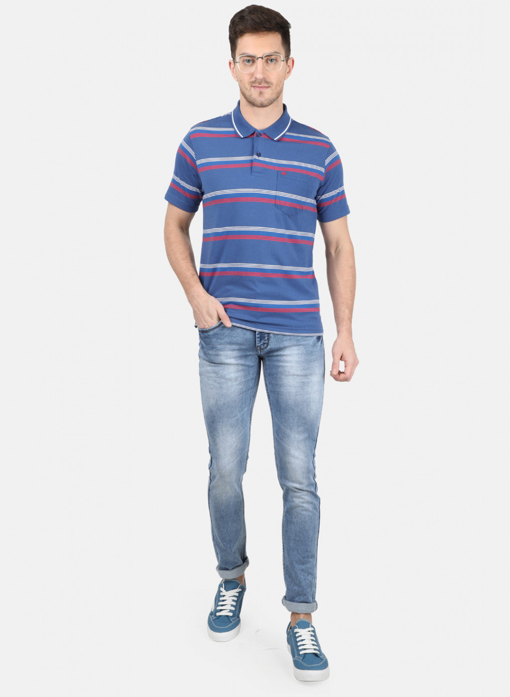 Mens Blue Stripe T-Shirt