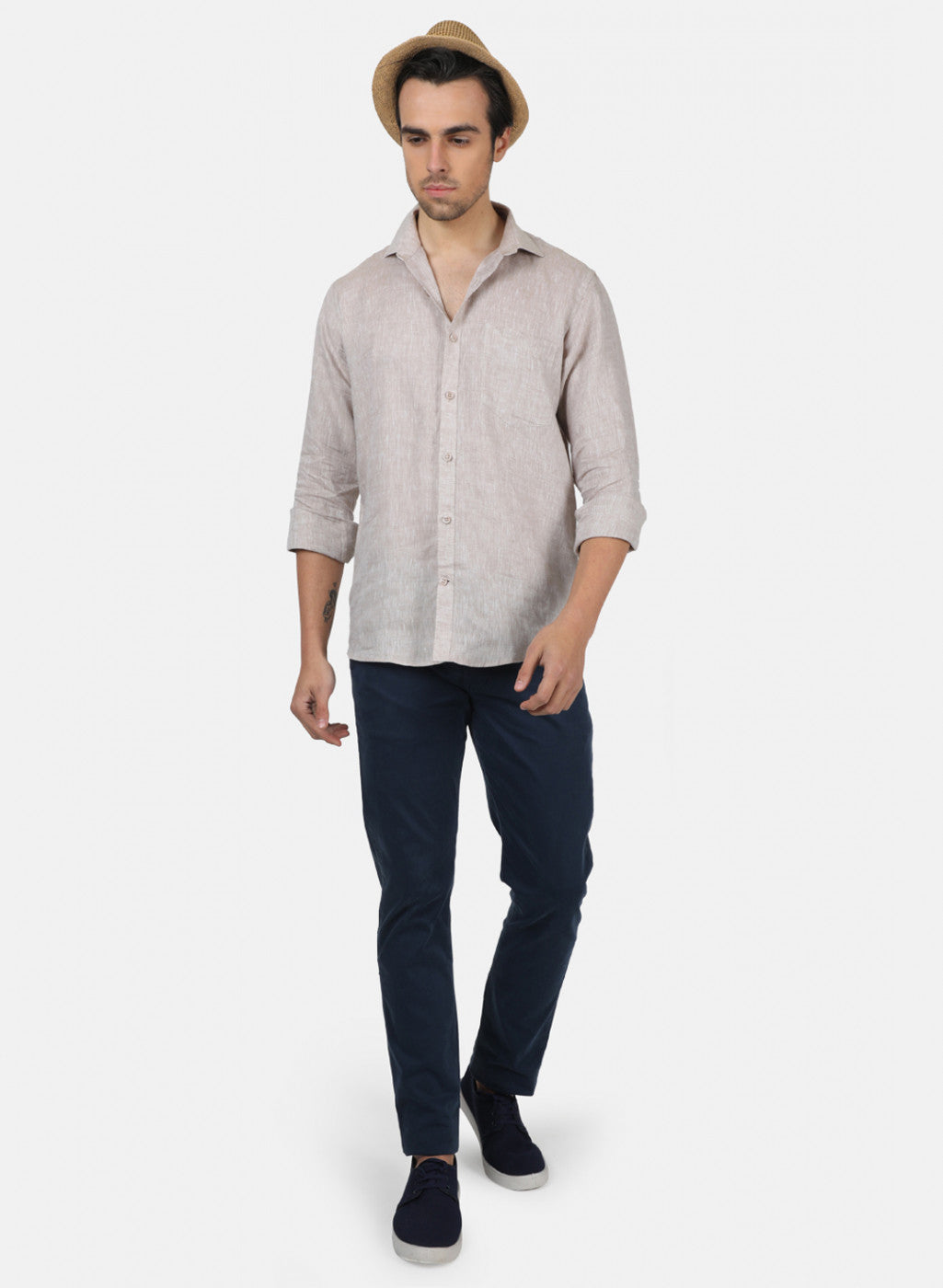 Men Grey Solid Shirts