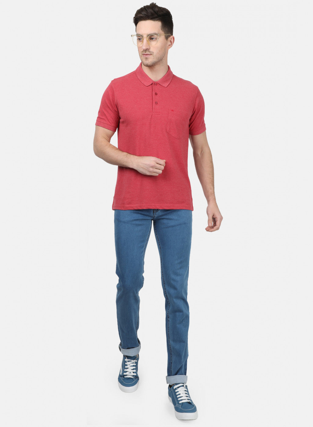 Mens Red Plain T-Shirts