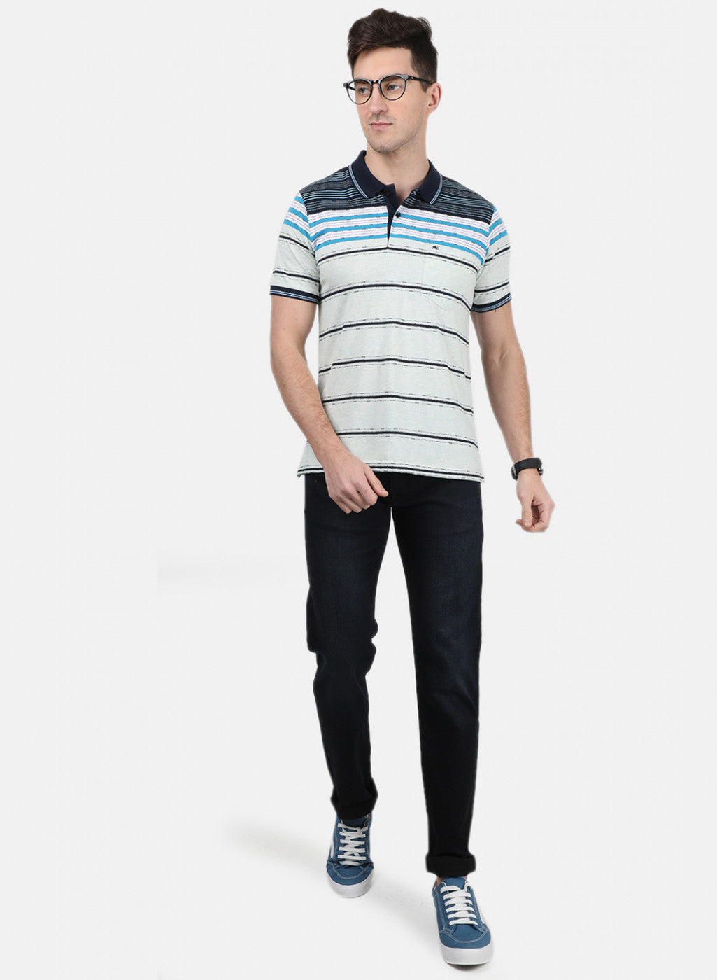 Mens Blue Stripe T-Shirt