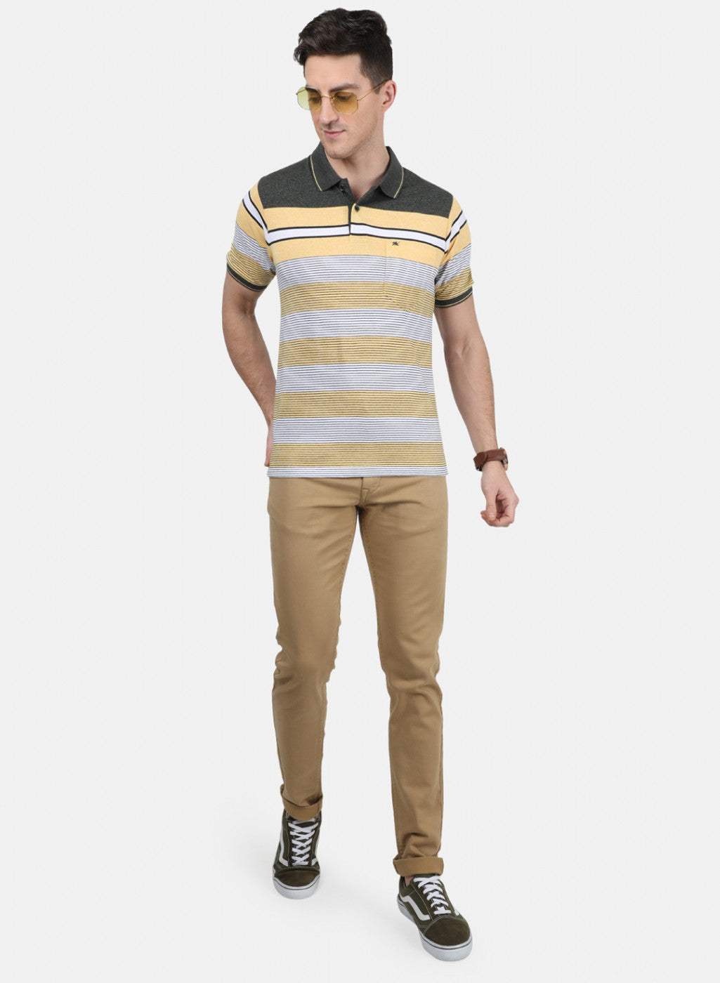 Mens Yellow Stripe T-Shirt