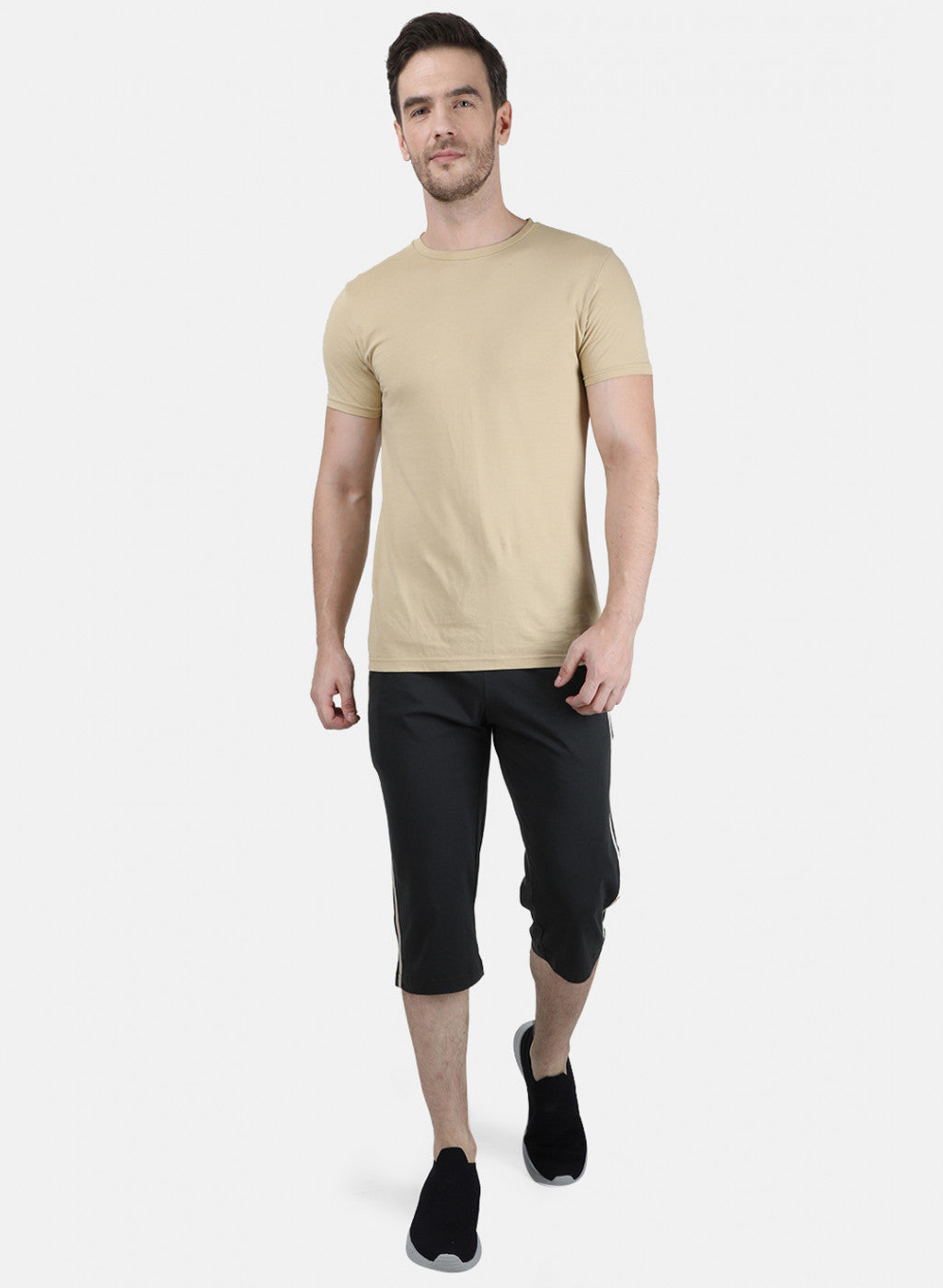 Mens Olive Plain Capri