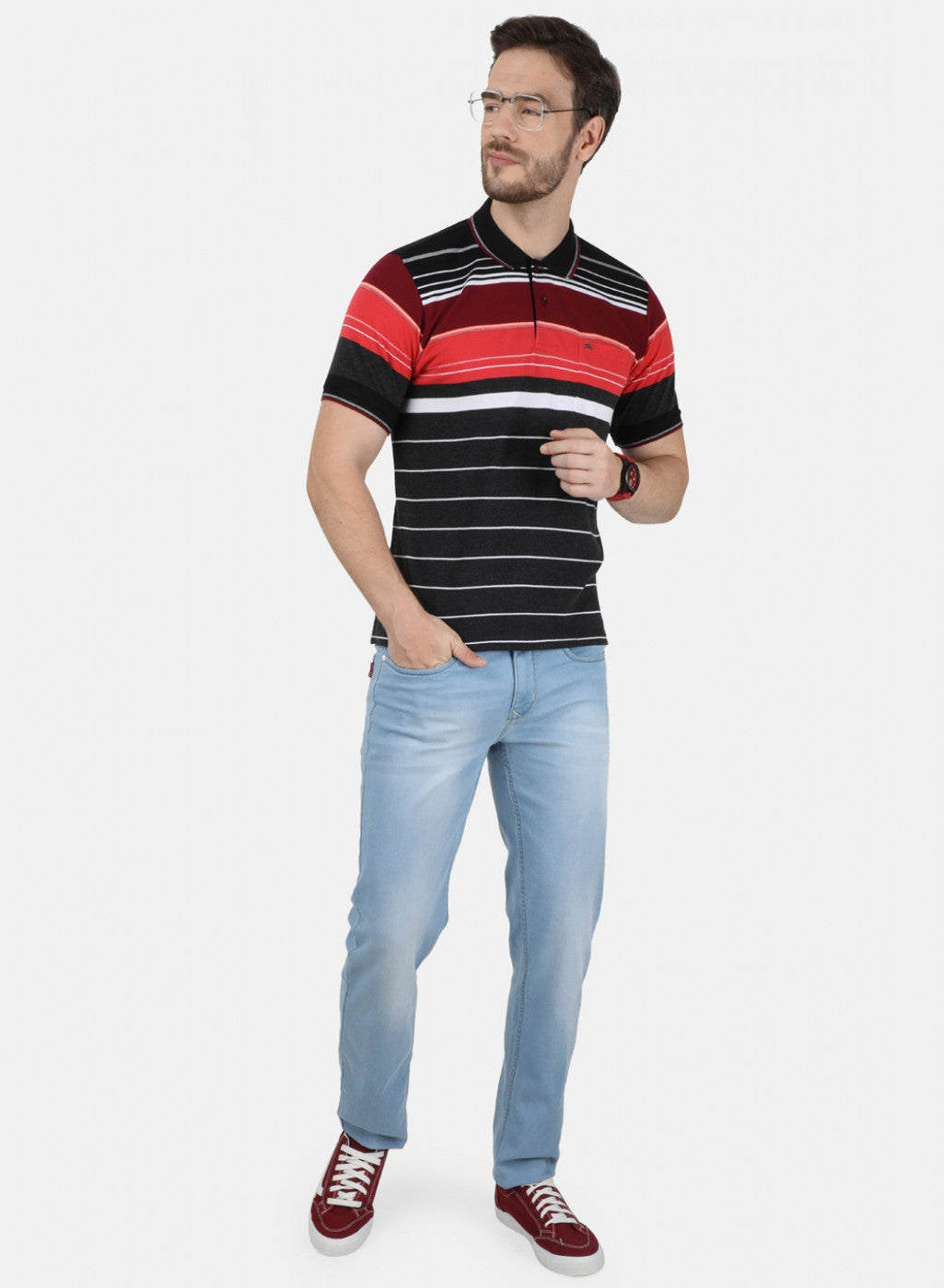 Mens Multicolor Stripe T-Shirt