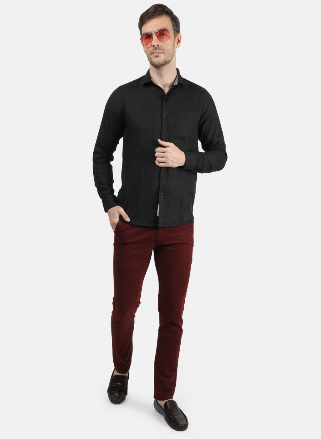 Men Black Solid Shirt