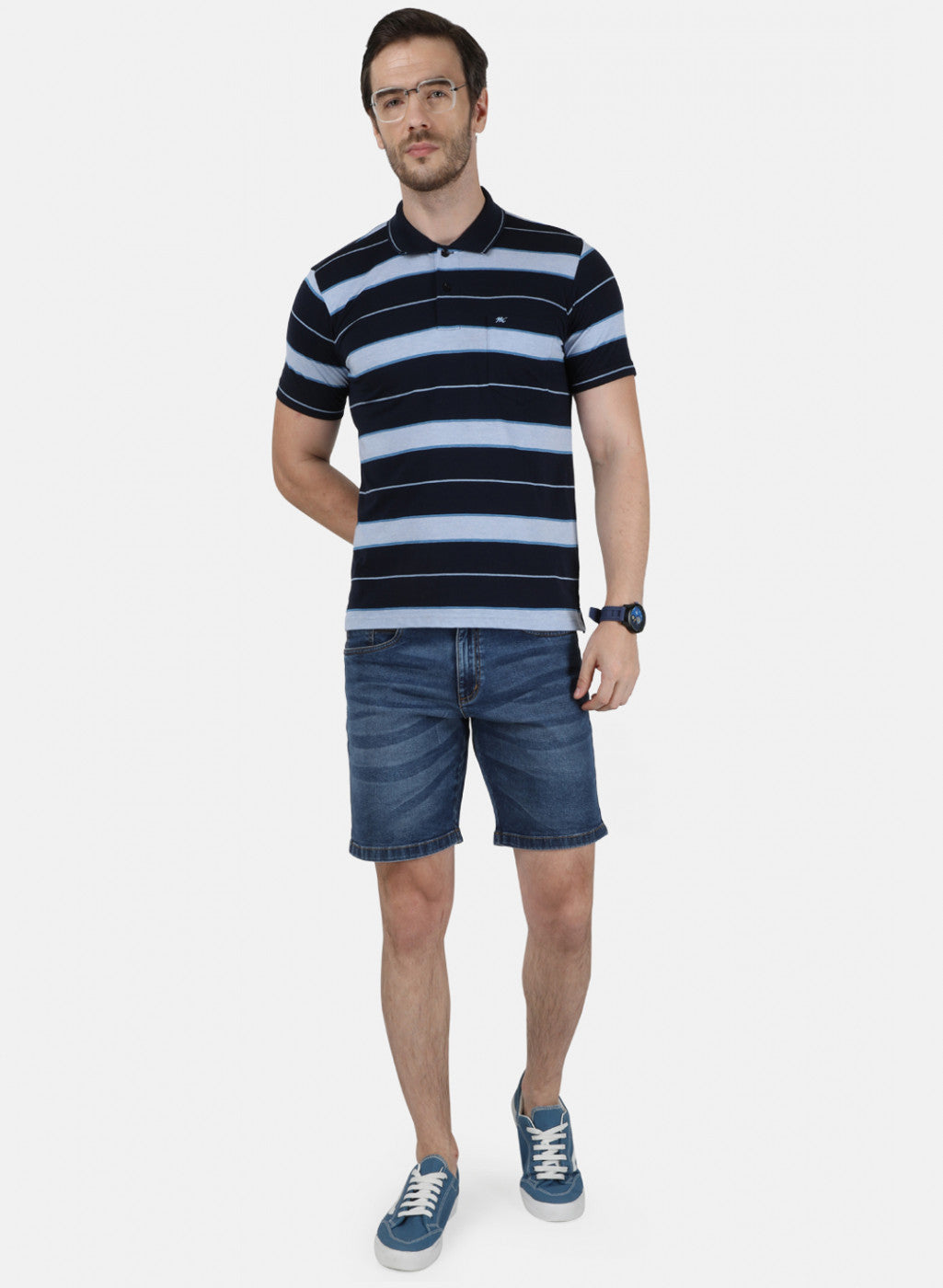 Mens NAvy Blue Stripe T-Shirt