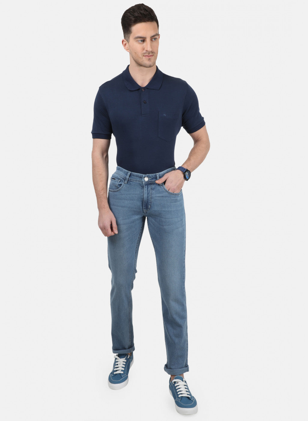 Mens Blue Narrow Denim