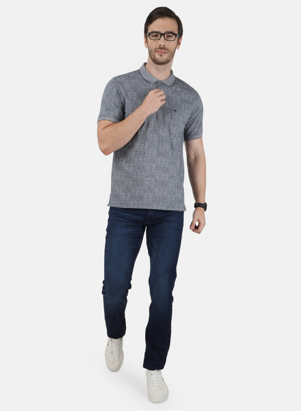 Mens Grey Stripe T-Shirt