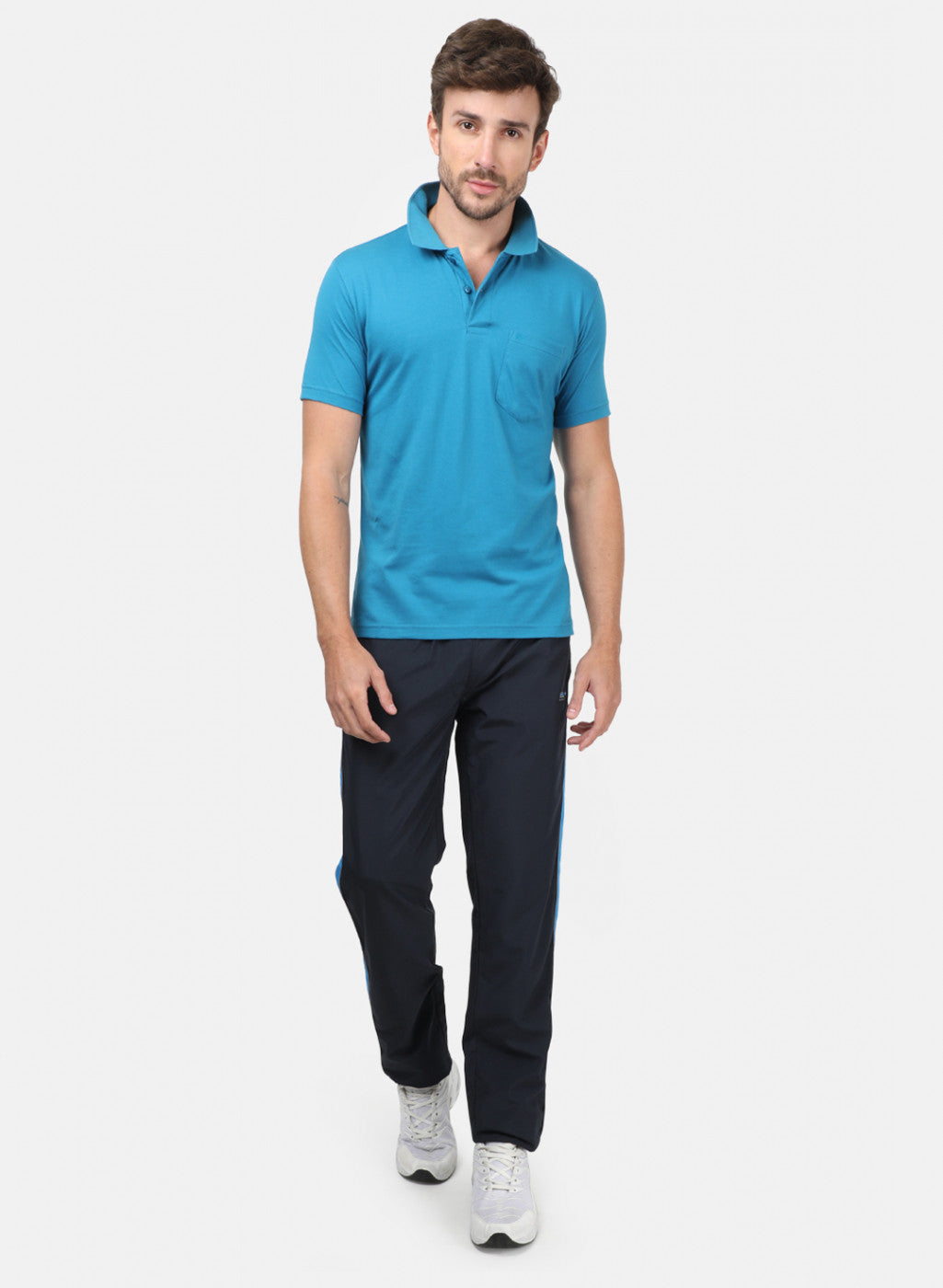 Men Blue Plain T-Shirts