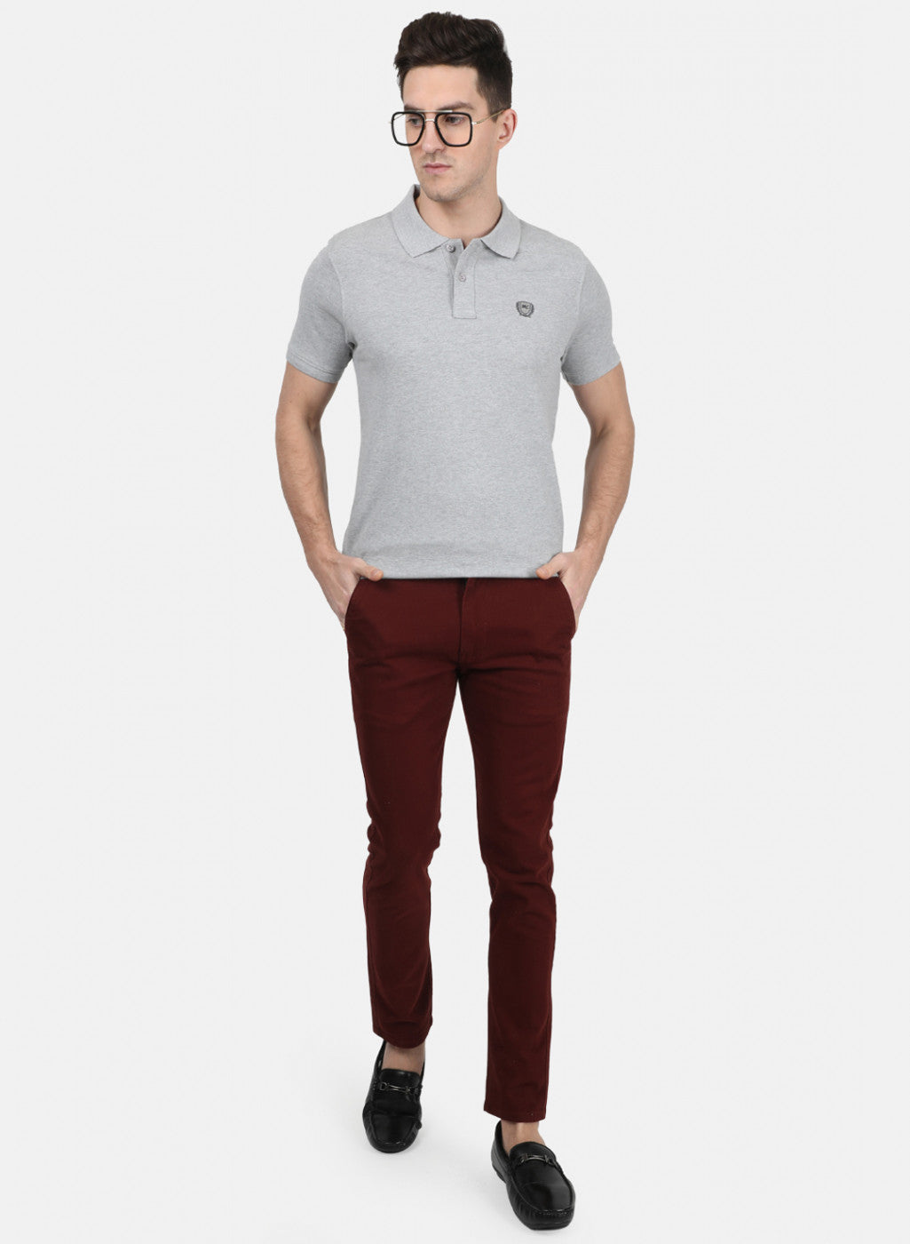 Mens Grey Plain T-Shirt