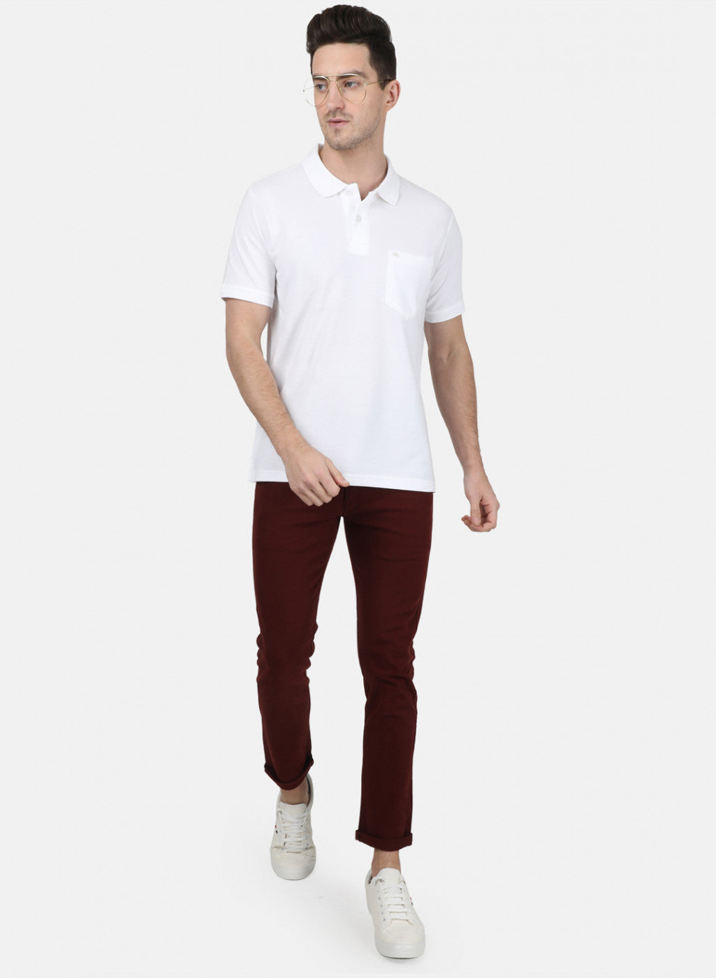 Mens White Plain T-Shirt