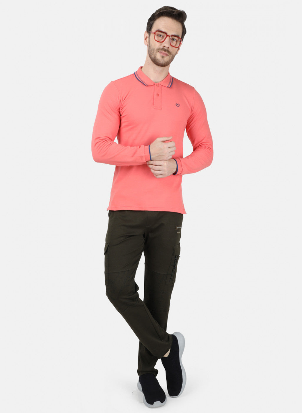 Mens Orange Plain T-Shirt