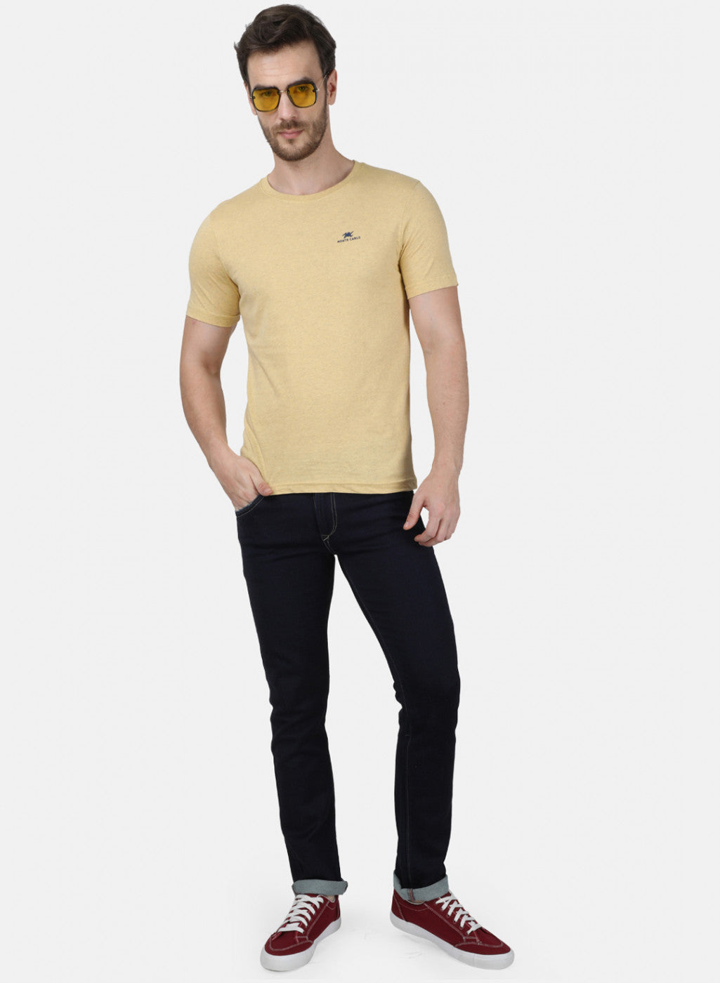 Mens Multi Color Plain T-Shirt