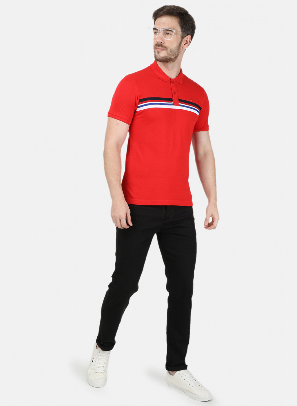 Mens Red Plain T-Shirt