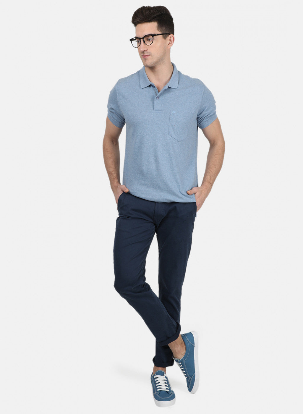 Mens Sky Blue Plain T-Shirt