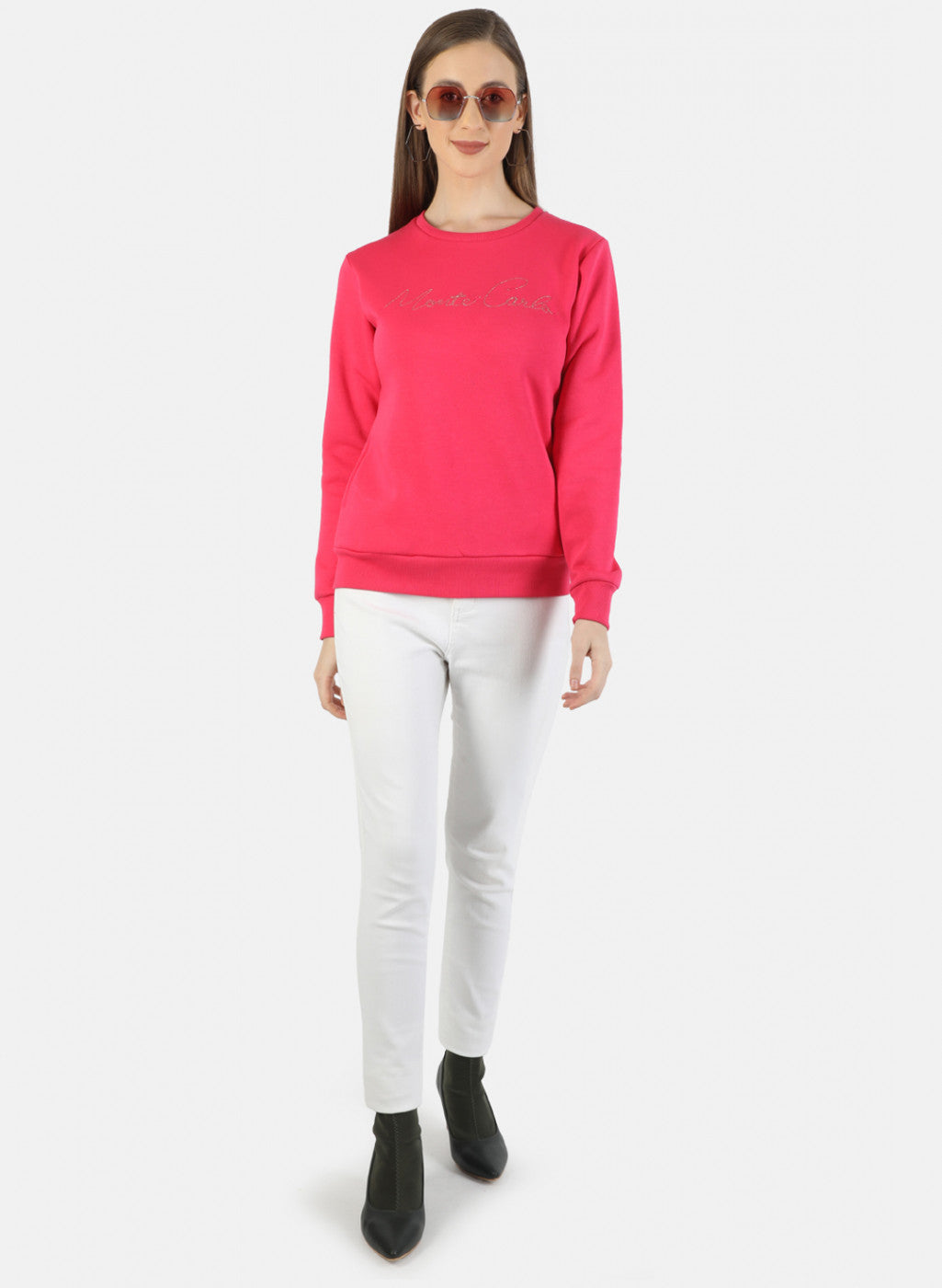 Women Pink Embroidered Sweatshirt