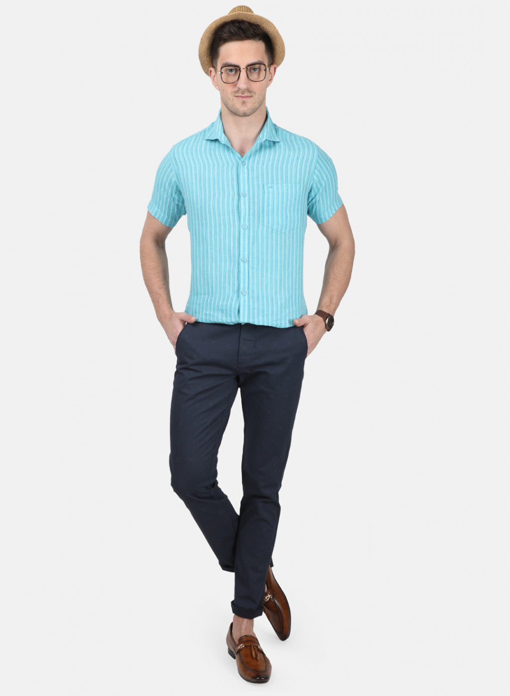 Mens Blue Stripe Shirt